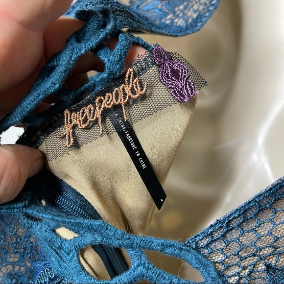 FREE PEOPLE Forever Lace Babydoll Dress Sapphire 4 - Picture 6 of 8